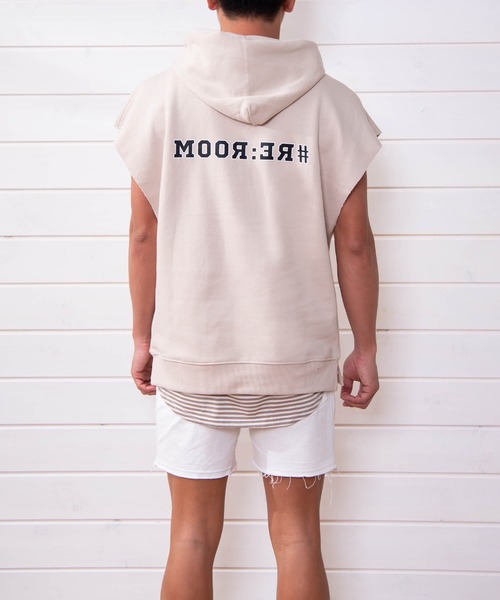 #Re:room(リルーム)の「ロゴノースリーブビッグパーカー(パーカー・メンズ・ブラック/ベージュ/グレー/カーキ・SMALL/MEDIUM)」の22枚目の写真