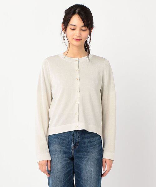 NOLLEY’S（ノーリーズ）の「ゴールドボタン天竺ショートカーディガン（カーディガン/ボレロ・レディース・オフホワイト/ブラック/カーキ/ゴールド・36/38）」の5枚目の写真