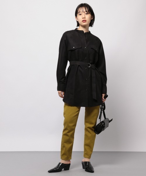 PAGEBOY（ページボーイ）の「マイクロコールチュニックシャツジャケット（ブルゾン・レディース・ブラック/モカ/グレイッシュベージュ・FREE）」の5枚目の写真