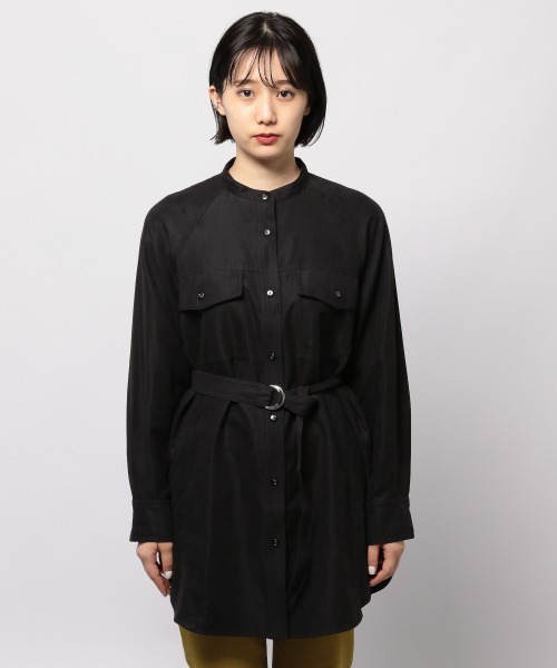 PAGEBOY（ページボーイ）の「マイクロコールチュニックシャツジャケット（ブルゾン・レディース・ブラック/モカ/グレイッシュベージュ・FREE）」の12枚目の写真