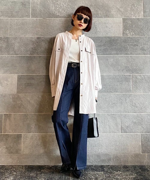 PAGEBOY（ページボーイ）の「マイクロコールチュニックシャツジャケット（ブルゾン・レディース・ブラック/モカ/グレイッシュベージュ・FREE）」の9枚目の写真