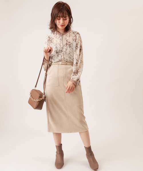 natural couture（ナチュラルクチュール）の「ポンチスエードタイトスカート（スカート・レディース・ブルー/アイボリー/その他1/その他2/レンガ/その他3/イエロー/ラベンダー・FREE）」の10枚目の写真