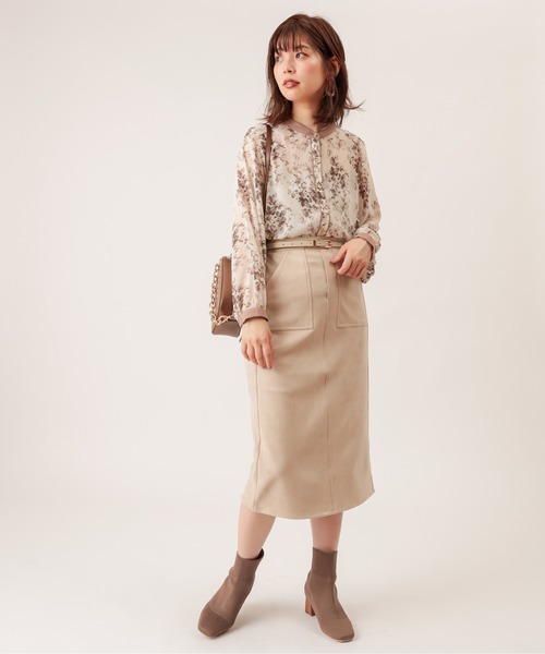 natural couture（ナチュラルクチュール）の「ポンチスエードタイトスカート（スカート・レディース・ブルー/アイボリー/その他1/その他2/レンガ/その他3/イエロー/ラベンダー・FREE）」の11枚目の写真