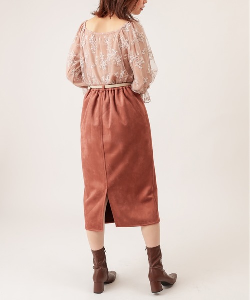 natural couture（ナチュラルクチュール）の「ポンチスエードタイトスカート（スカート・レディース・ブルー/アイボリー/その他1/その他2/レンガ/その他3/イエロー/ラベンダー・FREE）」の21枚目の写真