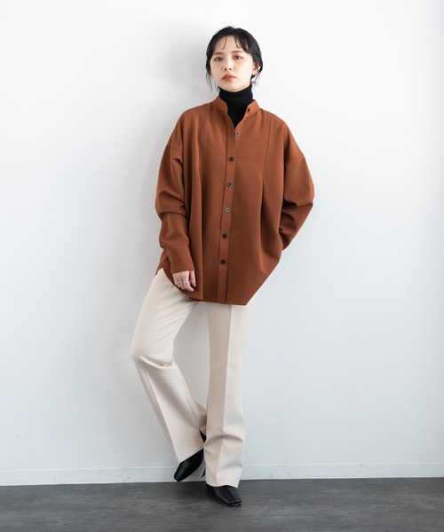 Aunt Marie's（アントマリーズ）の「【低身長向けSサイズ有】サイドスリットセンタープレスフレアパンツ 2020AW / AUNT MARIE'S（スラックス・レディース・チャコールグレー/ブラウン/アイボリー・SMALL/FREE）」の10枚目の写真