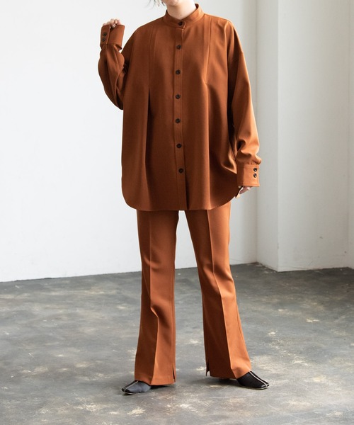 Aunt Marie's（アントマリーズ）の「【低身長向けSサイズ有】サイドスリットセンタープレスフレアパンツ 2020AW / AUNT MARIE'S（スラックス・レディース・チャコールグレー/ブラウン/アイボリー・SMALL/FREE）」の22枚目の写真