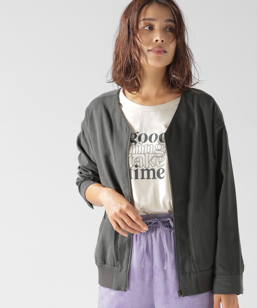 BAYFLOW（ベイフロー）の「ノーカラーリバーシブルブルゾン（ブルゾン・レディース・オレンジ/モカ/チャコール・SMALL/MEDIUM）」の6枚目の写真