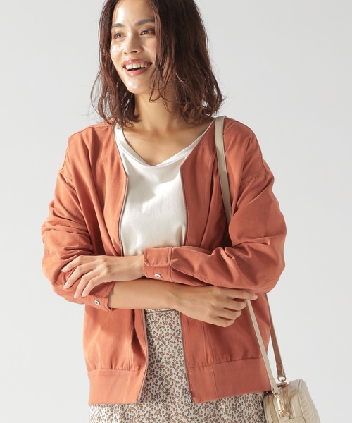 BAYFLOW（ベイフロー）の「ノーカラーリバーシブルブルゾン（ブルゾン・レディース・オレンジ/モカ/チャコール・SMALL/MEDIUM）」の9枚目の写真