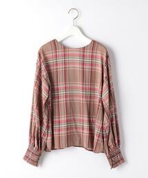 EMMEL REFINES | 【EMMEL REFINES】【手洗可能】EM HW バルーンスリーブ 2WAY ブラウスチェック(シャツ/ブラウス)