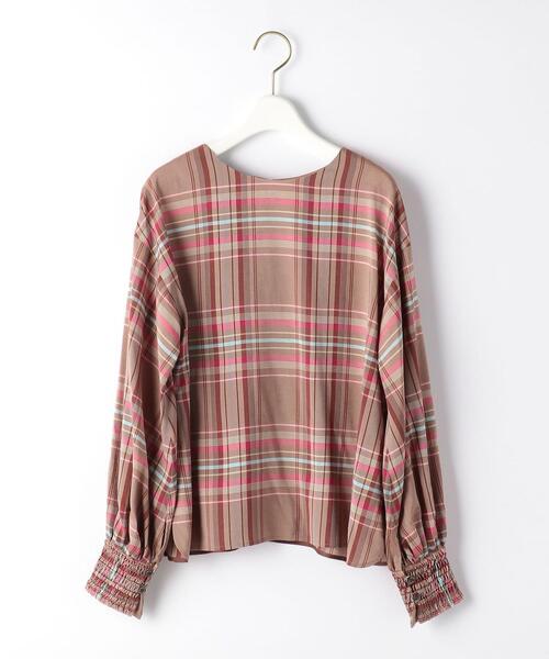 EMMEL REFINES(エメルリファインズ)の「【EMMEL REFINES】【手洗可能】EM HW バルーンスリーブ 2WAY ブラウスチェック(シャツ/ブラウス・レディース・ピンク・FREE)」の1枚目の写真