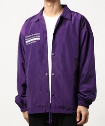メッセージロゴプリントコーチジャケット