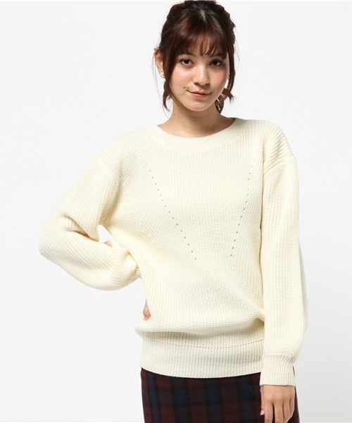 BLONDY ReLISH（ブロンディリリッシュ）の「リブ編みニットチュニック（Tシャツ/カットソー・レディース・オフホワイト/グレー/キャメル・FREE）」の2枚目の写真