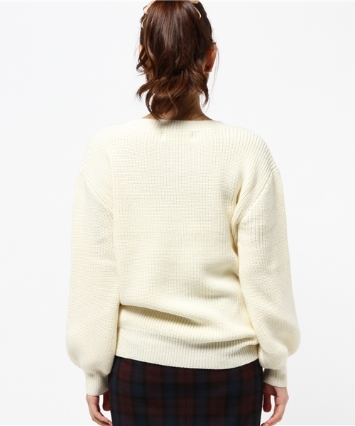 BLONDY ReLISH（ブロンディリリッシュ）の「リブ編みニットチュニック（Tシャツ/カットソー・レディース・オフホワイト/グレー/キャメル・FREE）」の6枚目の写真