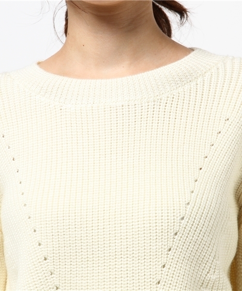 BLONDY ReLISH（ブロンディリリッシュ）の「リブ編みニットチュニック（Tシャツ/カットソー・レディース・オフホワイト/グレー/キャメル・FREE）」の8枚目の写真
