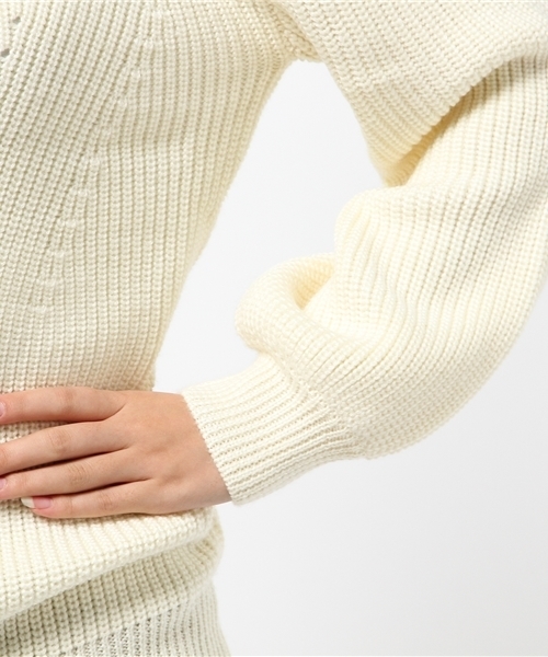 BLONDY ReLISH（ブロンディリリッシュ）の「リブ編みニットチュニック（Tシャツ/カットソー・レディース・オフホワイト/グレー/キャメル・FREE）」の9枚目の写真