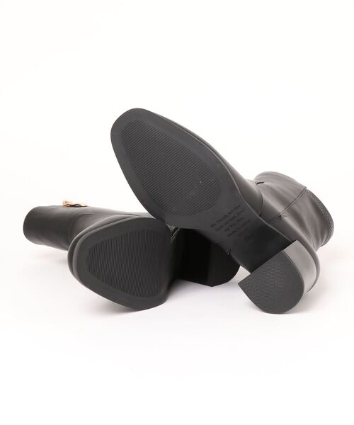 ORiental TRaffic（オリエンタルトラフィック）の「【ORiental TRaffic】チャンキーヒールミドルブーツ（ブーツ・レディース・ブラウン/ブラック/ブラック×ホワイト・L/M/S/XL）」の5枚目の写真