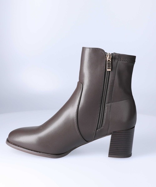 ORiental TRaffic（オリエンタルトラフィック）の「【ORiental TRaffic】チャンキーヒールミドルブーツ（ブーツ・レディース・ブラウン/ブラック/ブラック×ホワイト・L/M/S/XL）」の6枚目の写真