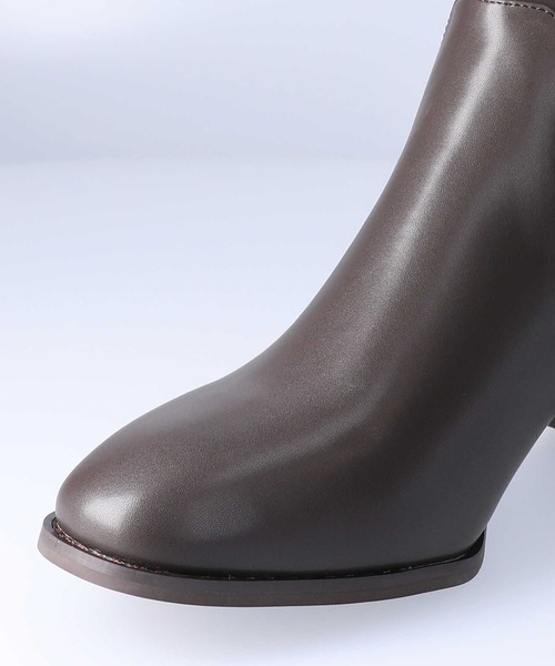 ORiental TRaffic（オリエンタルトラフィック）の「【ORiental TRaffic】チャンキーヒールミドルブーツ（ブーツ・レディース・ブラウン/ブラック/ブラック×ホワイト・L/M/S/XL）」の12枚目の写真