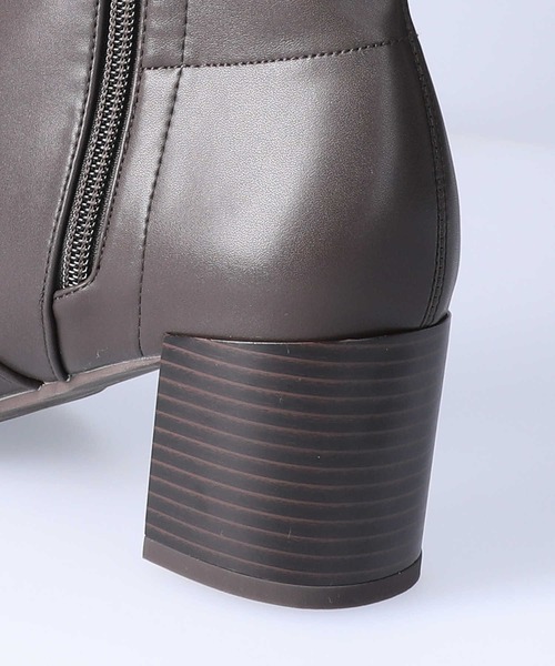 ORiental TRaffic（オリエンタルトラフィック）の「【ORiental TRaffic】チャンキーヒールミドルブーツ（ブーツ・レディース・ブラウン/ブラック/ブラック×ホワイト・L/M/S/XL）」の13枚目の写真