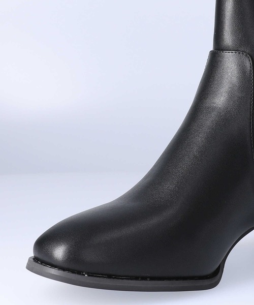 ORiental TRaffic（オリエンタルトラフィック）の「【ORiental TRaffic】チャンキーヒールミドルブーツ（ブーツ・レディース・ブラウン/ブラック/ブラック×ホワイト・L/M/S/XL）」の10枚目の写真