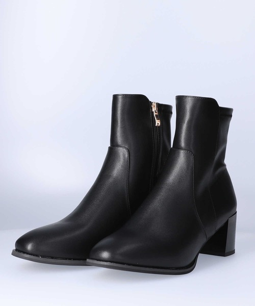 ORiental TRaffic（オリエンタルトラフィック）の「【ORiental TRaffic】チャンキーヒールミドルブーツ（ブーツ・レディース・ブラウン/ブラック/ブラック×ホワイト・L/M/S/XL）」の14枚目の写真