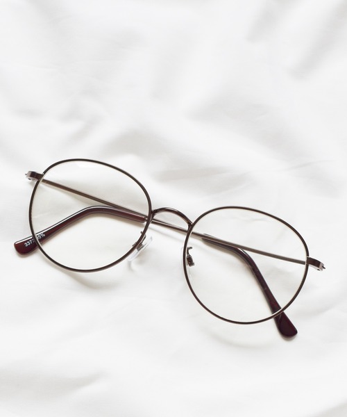 ブラウン　ラウンドメタルフレーム　メガネ ラウンド メタルフレーム メガネ メンズ ゴールド 黒縁 レディース