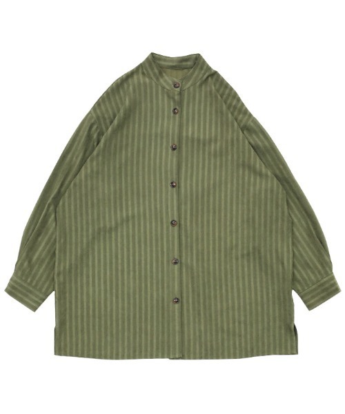 select MOCA（セレクトモカ）の「2021 SS スタンドカラーストライプニュアンスシャツ（シャツ/ブラウス・レディース・ブラック/グリーン・FREE）」の15枚目の写真