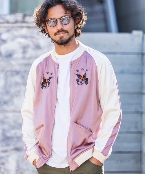 CAMBIO（カンビオ）の「mj7752-イーグル×ローズスカジャン（スカジャン