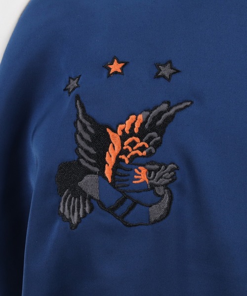 CAMBIO（カンビオ）の「mj7752-イーグル×ローズスカジャン（スカジャン・メンズ・グレー/ピンク/ブルー・SMALL/MEDIUM/LARGE）」の12枚目の写真