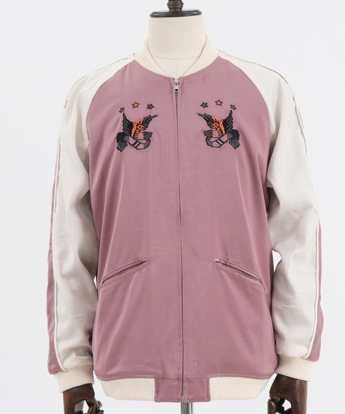 カンビオ ベロアスカジャン（スカルローズ） セール】mj8773-ベロアスカジャン（スカルローズ）（スカジャン