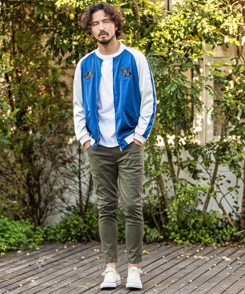 CAMBIO（カンビオ）の「mj7752-イーグル×ローズスカジャン（スカジャン・メンズ・グレー/ピンク/ブルー・SMALL/MEDIUM/LARGE）」の16枚目の写真