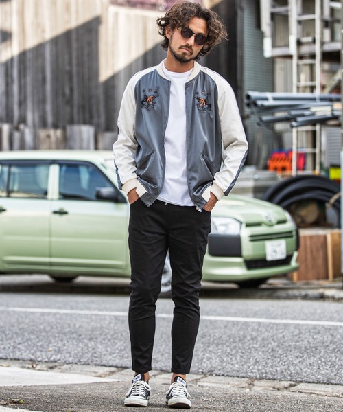 CAMBIO（カンビオ）の「mj7752-イーグル×ローズスカジャン（スカジャン・メンズ・グレー/ピンク/ブルー・SMALL/MEDIUM/LARGE）」の14枚目の写真