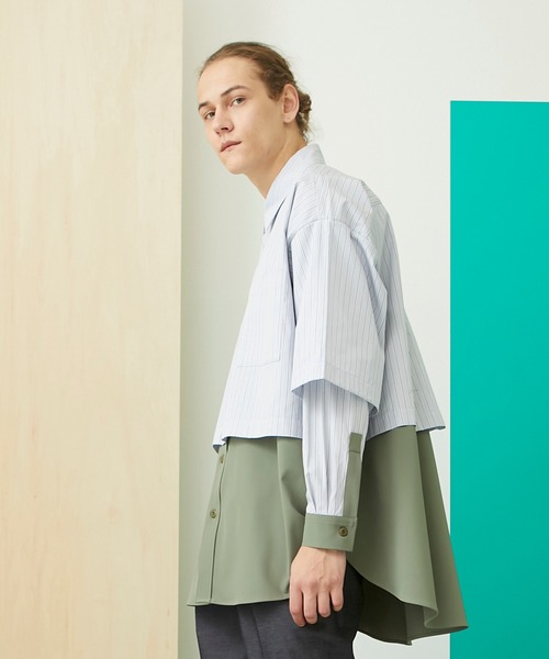 UNITED TOKYO(ユナイテッドトウキョウ)の「TOMAS MASON ドッキングミリタリーシャツ(テーラードジャケット・メンズ・サックスブルー・FREE)」の3枚目の写真