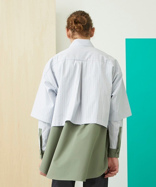 UNITED TOKYO(ユナイテッドトウキョウ)の「TOMAS MASON ドッキングミリタリーシャツ(テーラードジャケット・メンズ・サックスブルー・FREE)」の4枚目の写真