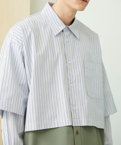 UNITED TOKYO(ユナイテッドトウキョウ)の「TOMAS MASON ドッキングミリタリーシャツ(テーラードジャケット・メンズ・サックスブルー・FREE)」の6枚目の写真