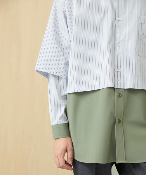 UNITED TOKYO(ユナイテッドトウキョウ)の「TOMAS MASON ドッキングミリタリーシャツ(テーラードジャケット・メンズ・サックスブルー・FREE)」の7枚目の写真