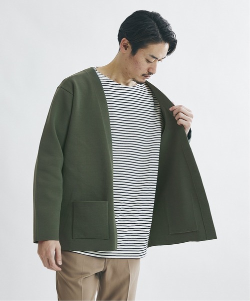 JOURNAL STANDARD(ジャーナルスタンダード)の「Wフェイス ストレッチ オーバーサイズ カーディガン(カーディガン/ボレロ・メンズ・ブラック/ベージュ/ブラウン/カーキ・MEDIUM/LARGE/SMALL)」の4枚目の写真