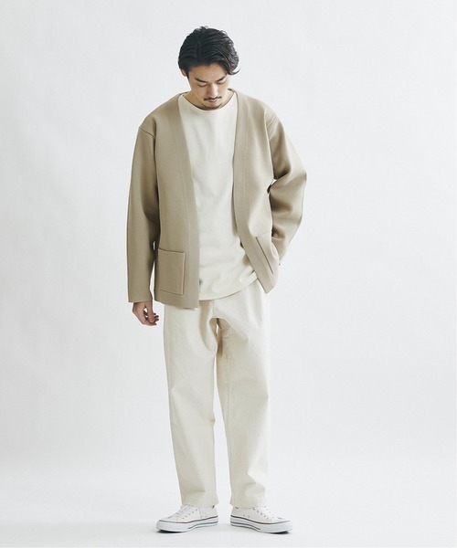JOURNAL STANDARD(ジャーナルスタンダード)の「Wフェイス ストレッチ オーバーサイズ カーディガン(カーディガン/ボレロ・メンズ・ブラック/ベージュ/ブラウン/カーキ・MEDIUM/LARGE/SMALL)」の6枚目の写真