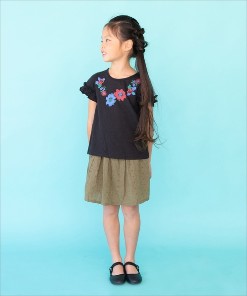 RAGMART（ラグマート）の「プリントTシャツ 花柄（Tシャツ/カットソー・キッズ・ブラック/オフホワイト・120cm/110cm/130cm/100cm）」の9枚目の写真