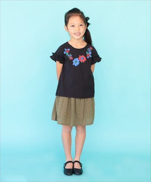RAGMART（ラグマート）の「プリントTシャツ 花柄（Tシャツ/カットソー・キッズ・ブラック/オフホワイト・120cm/110cm/130cm/100cm）」の7枚目の写真