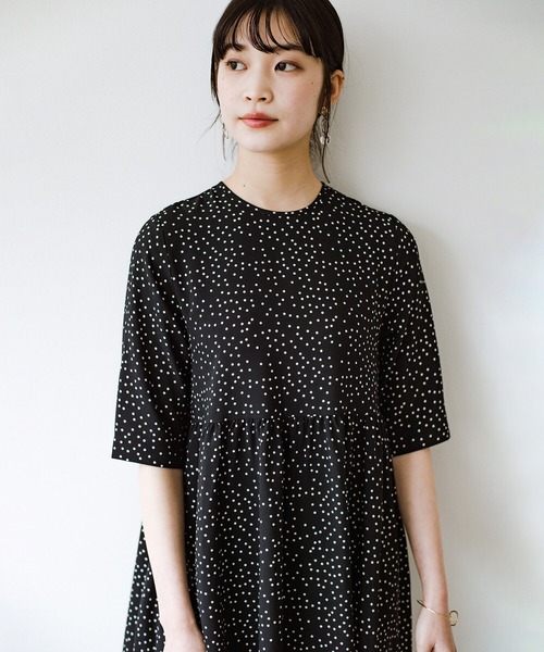 【✨️45R✨️】✨️美品✨️玉手箱　パッチワークワンピース haco!（ハコ）の「水玉にハートを忍ばせてみた！秘密の仕掛けが