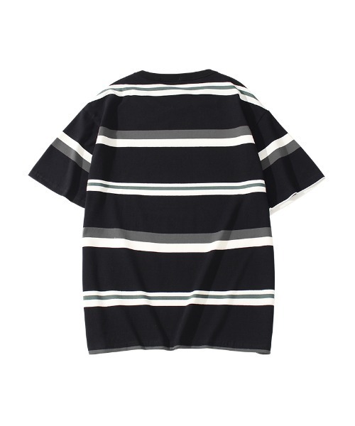 HOOK（フック）の「【HOOK】【新色入荷】 ベーシック ボーダー柄半袖tシャツ（Tシャツ/カットソー・メンズ・ブラック/ホワイト/ベージュ・XXL/M/L/XL/LARGE/XX-LARGE/MEDIUM/X-LARGE）」の15枚目の写真