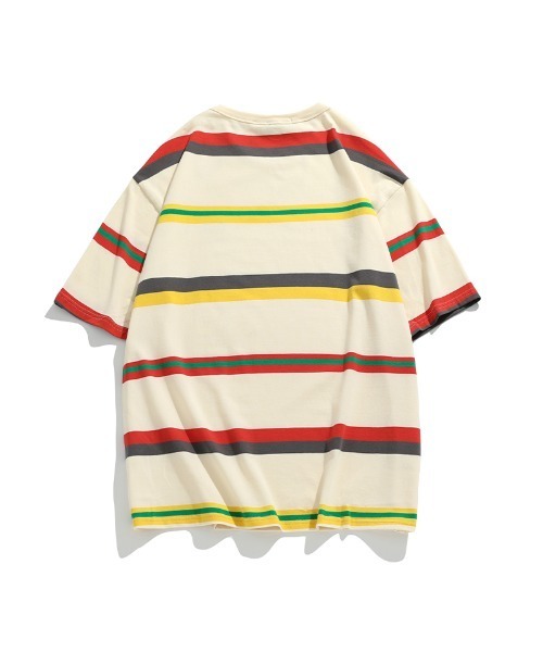 HOOK（フック）の「【HOOK】【新色入荷】 ベーシック ボーダー柄半袖tシャツ（Tシャツ/カットソー・メンズ・ブラック/ホワイト/ベージュ・XXL/M/L/XL/LARGE/XX-LARGE/MEDIUM/X-LARGE）」の11枚目の写真