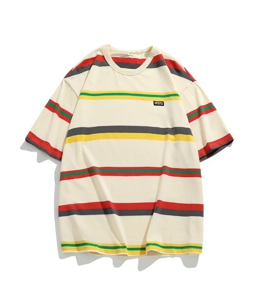 HOOK（フック）の「【HOOK】【新色入荷】 ベーシック ボーダー柄半袖tシャツ（Tシャツ/カットソー・メンズ・ブラック/ホワイト/ベージュ・XXL/M/L/XL/LARGE/XX-LARGE/MEDIUM/X-LARGE）」の12枚目の写真
