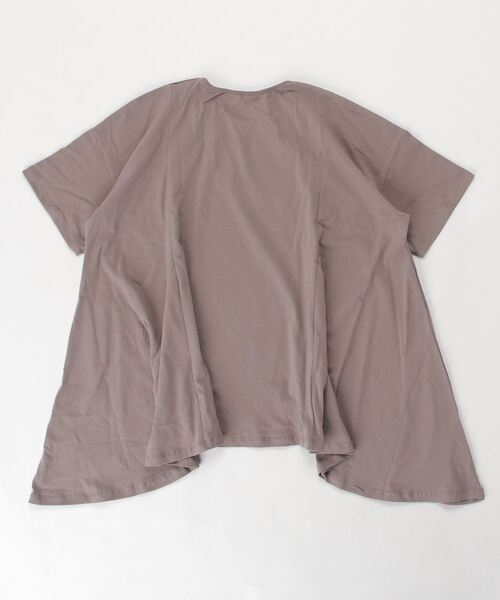 NHT（エヌエイチティー）の「NHT/エヌエイチティー フレアーＴシャツ（大人）（Tシャツ/カットソー・レディース・チャコールグレー/ベージュ・F）」の3枚目の写真