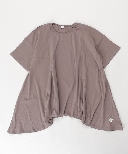 NHT（エヌエイチティー）の「NHT/エヌエイチティー フレアーＴシャツ（大人）（Tシャツ/カットソー・レディース・チャコールグレー/ベージュ・F）」の6枚目の写真