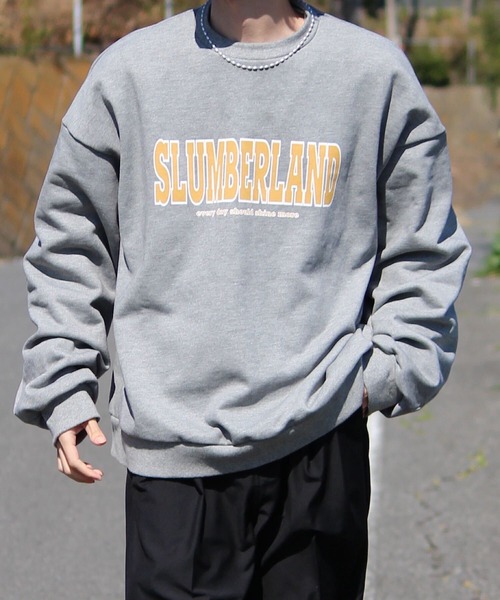 y/m by れぽすけ(イムバイレポスケ)の「ロゴスウェットトップス(スウェット・メンズ・ネイビー/グレー/グリーン・MEDIUM/LARGE)」の2枚目の写真