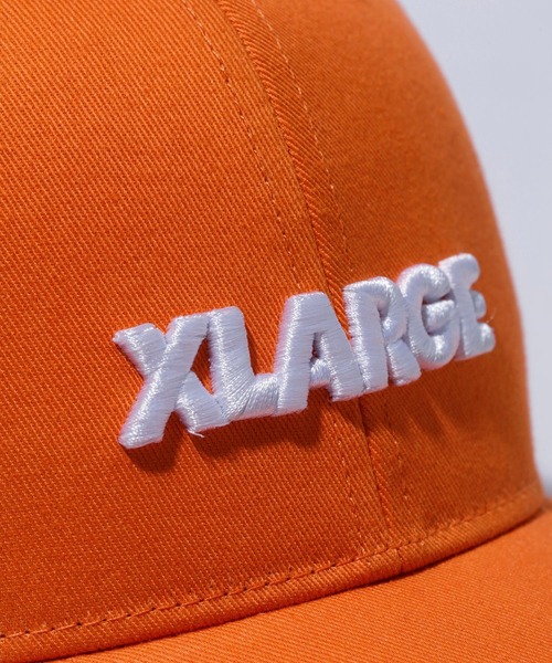 XLARGE（エクストララージ）の「STANDARD LOGO 6PANEL CAP（キャップ・メンズ・ブラック/オレンジ/ネイビー・ONE SIZE）」の7枚目の写真