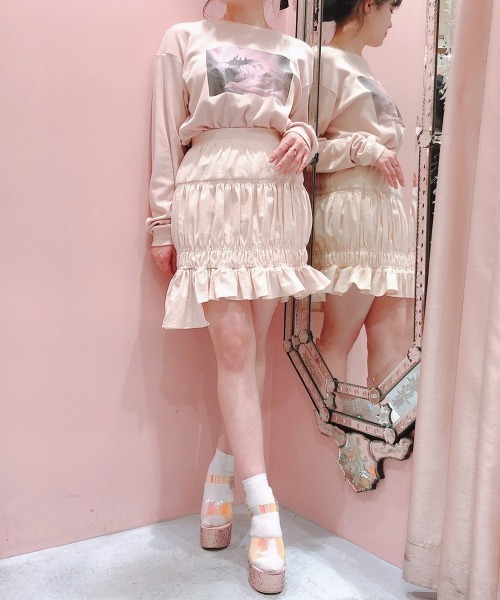 lilLilly（リルリリー）の「アシンメトリーミニスカート（スカート・レディース・ベージュ/ブルー系その他/チェック・FREE）」の6枚目の写真