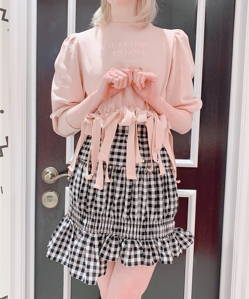 lilLilly（リルリリー）の「アシンメトリーミニスカート（スカート・レディース・ベージュ/ブルー系その他/チェック・FREE）」の10枚目の写真